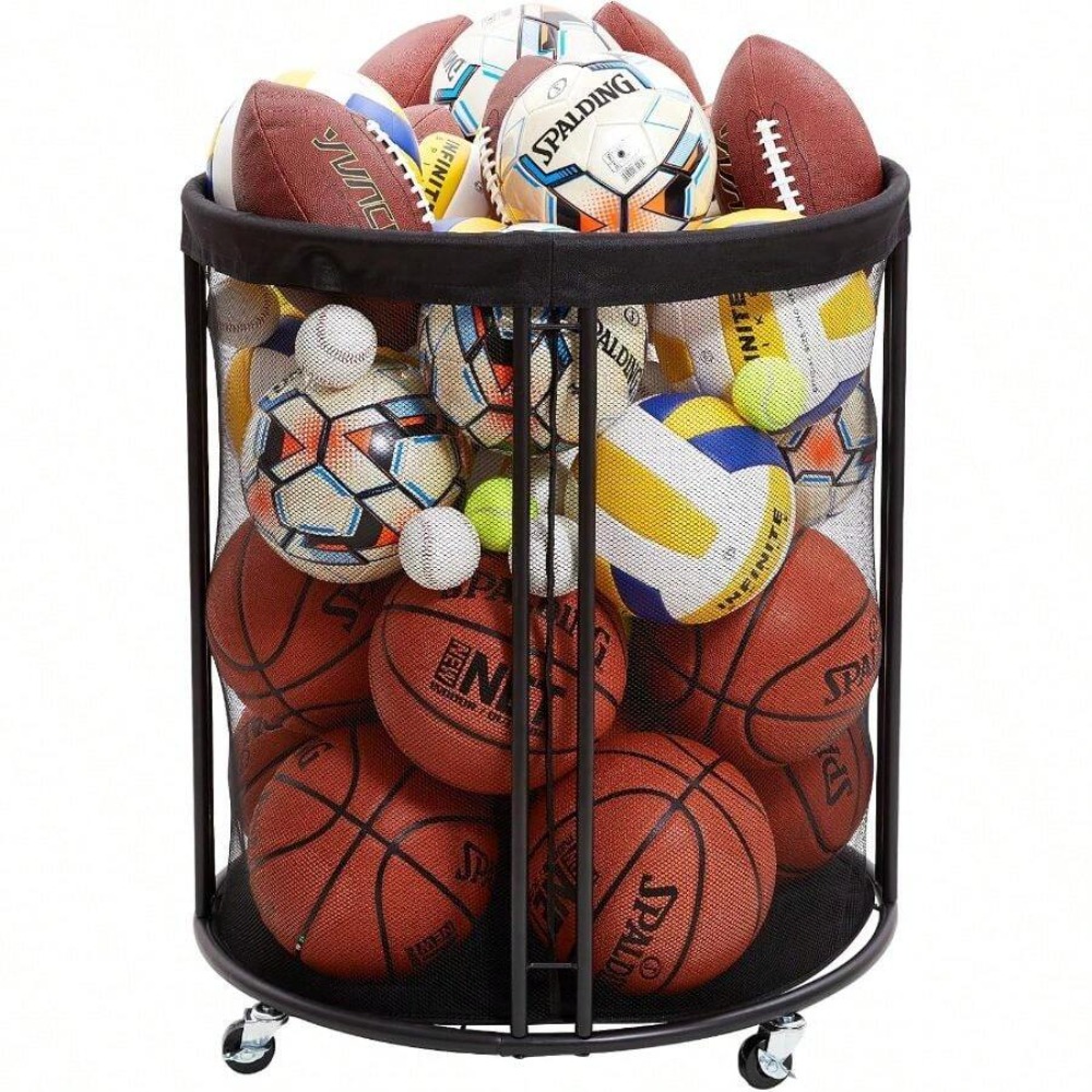 Heavy Duty Ball Storage Bin Ca - Sports Equipment Cart recension och pris