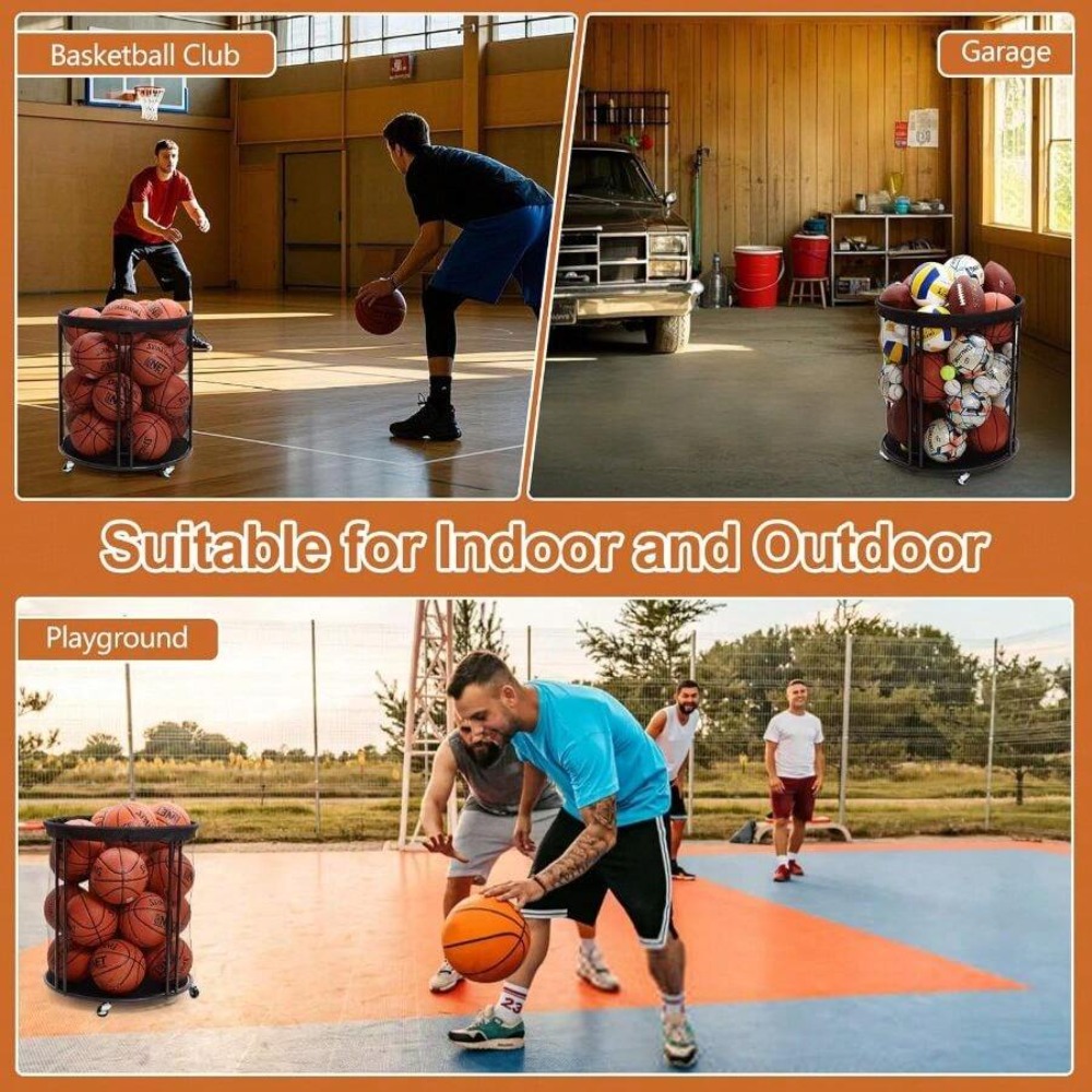 Heavy Duty Ball Storage Bin Ca - Sports Equipment Cart recension och pris