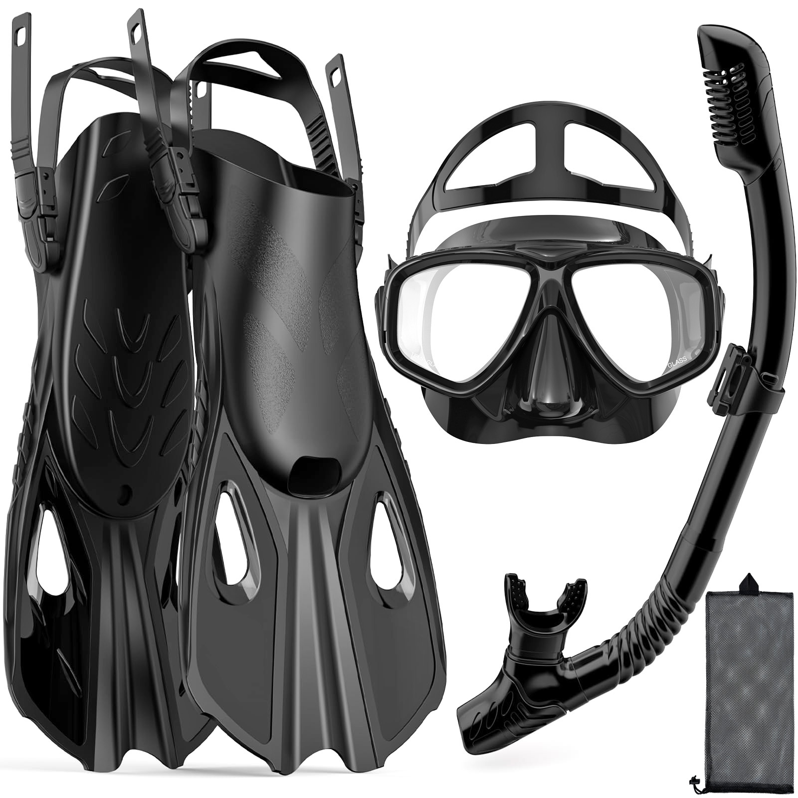 Mask Fins Snorkel Set 4 in 1 P - Swim Fin Short Blade recension och pris
