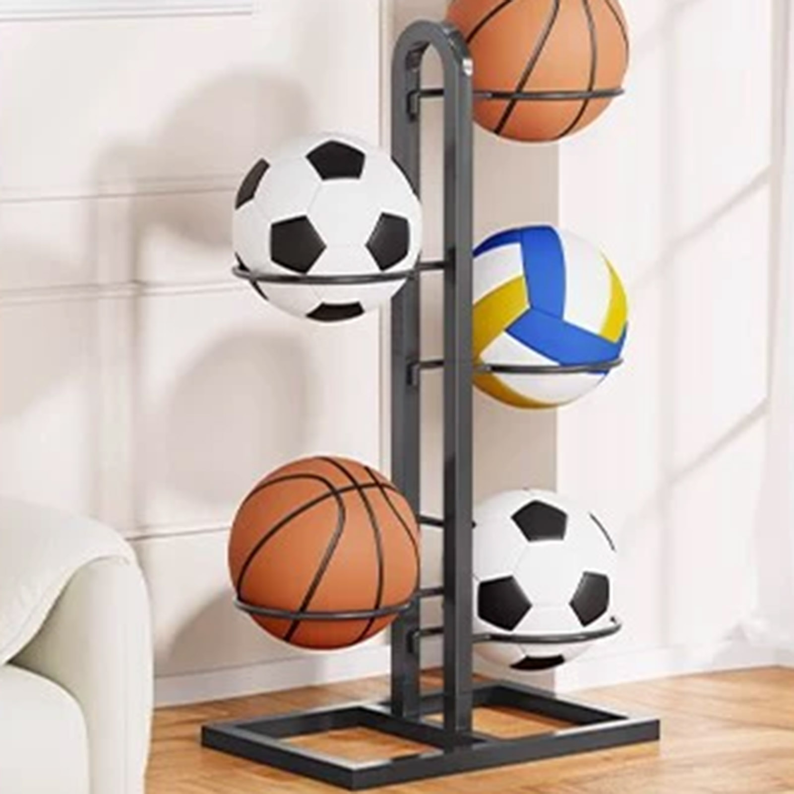 Foldable Basketball Rack Multi - Sports Equipment Organizer recension och pris