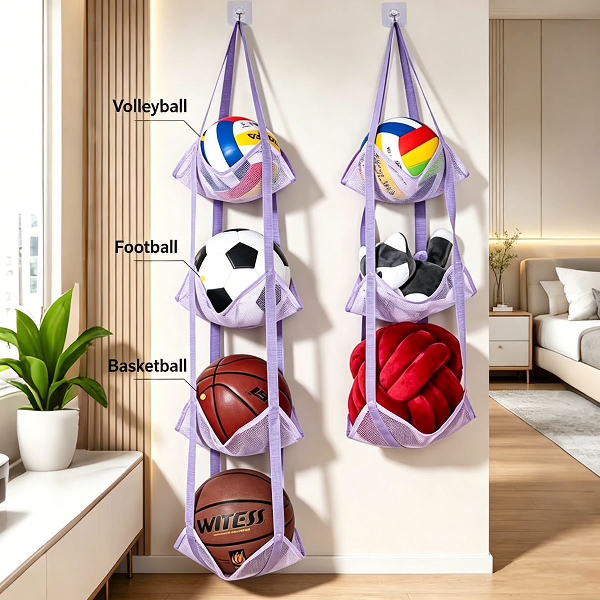 3/4 Tier Hanging Ball Storage  - Sports Equipment Organizer recension och pris