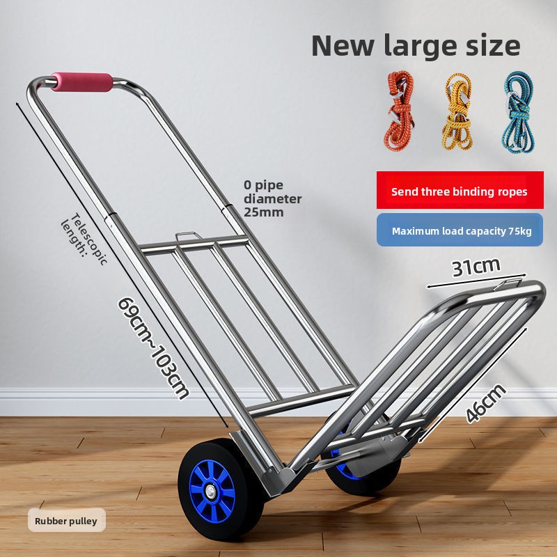 Hand-pulled Cart Folding Porta - Sports Equipment Cart recension och pris